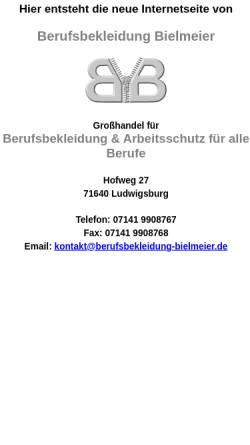 Vorschau der mobilen Webseite www.berufsbekleidung-bielmeier.de, Alois Bielmeier - Berufsbekleidung und Arbeitsschutz