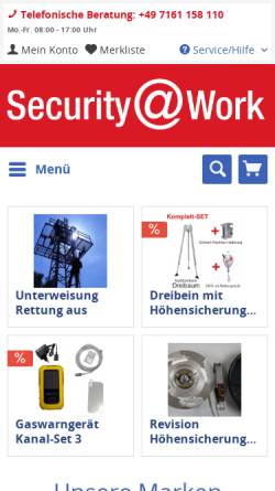 Vorschau der mobilen Webseite www.saw-arbeitsschutz.de, Bruno Falkenstein GmbH