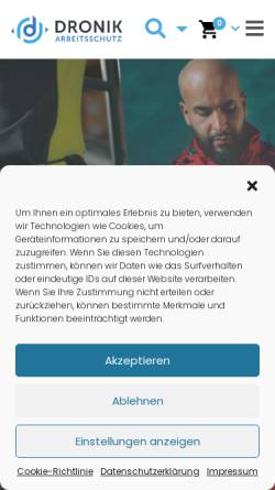 Vorschau der mobilen Webseite dronik.de, Dronik Arbeitsschutz GmbH