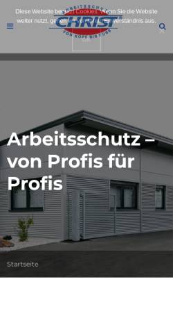 Vorschau der mobilen Webseite www.christ-arbeitsschutz.de, Peter Christ GmbH