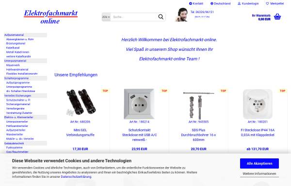 Vorschau von www.elektrofachmarkt-online.de, Elektrofachmarkt-Online by C-EC-IS GmbH