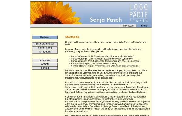 Vorschau von www.logopaedie-frankfurt.net, Praxis für Logopädie Sonja Pasch