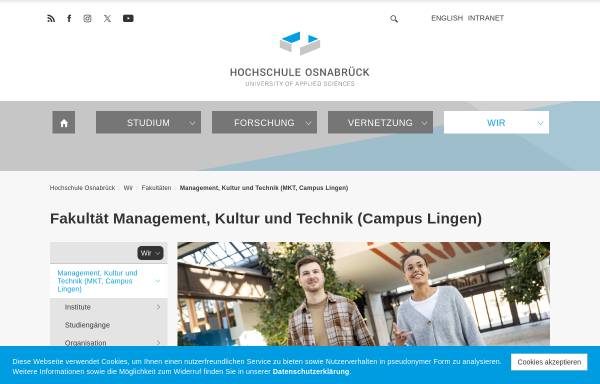 Vorschau von www.kug.fh-osnabrueck.de, Department für Kommunikation und Gesellschaft der Fachhochschule Osnabrück