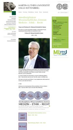 Vorschau der mobilen Webseite mer.jura.uni-halle.de, Interdisziplinäres Zentrum Medizin-Ethik-Recht