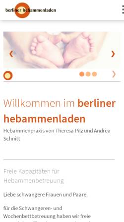 Vorschau der mobilen Webseite www.berliner-hebammenladen.de, Berliner Hebammenladen