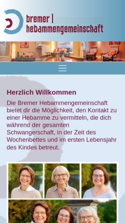 Vorschau der mobilen Webseite www.bremerhebammengemeinschaft.de, Bremer Hebammengemeinschaft