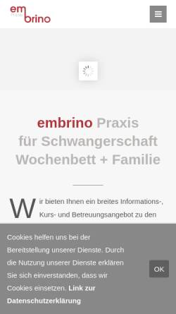 Vorschau der mobilen Webseite embrino.de, Hebamme Susanne Husmann