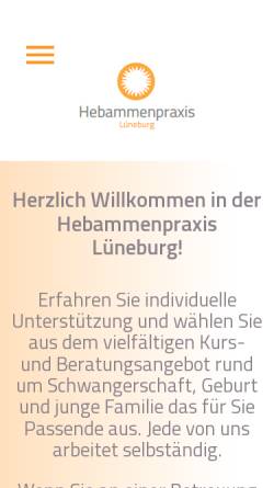 Vorschau der mobilen Webseite www.hebammenpraxislueneburg.de, Hebammenpraxis Lüneburg