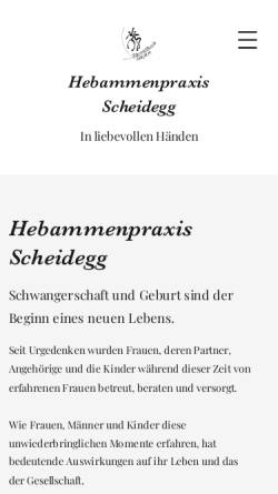 Vorschau der mobilen Webseite www.hebammenpraxis-scheidegg.ch, Hebammenpraxis Scheidegg