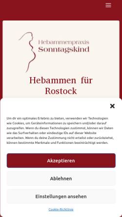Vorschau der mobilen Webseite hebammenpraxis-sonntagskind.de, Hebammenpraxis Sonntagskind