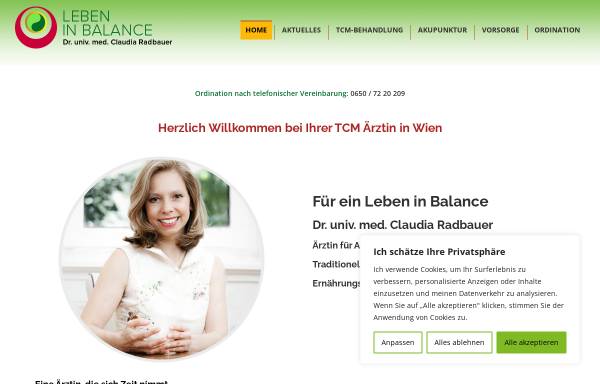 Vorschau von www.tcm-aerztin.at, Dr. Claudia Radbauer