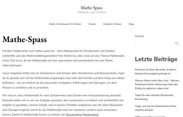 Vorschau von www.mathe-spass.de, Abenteuer Mathematik