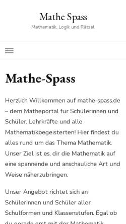 Vorschau der mobilen Webseite www.mathe-spass.de, Abenteuer Mathematik