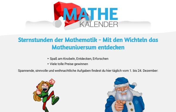 Vorschau von www.mathekalender.de, Mathekalender