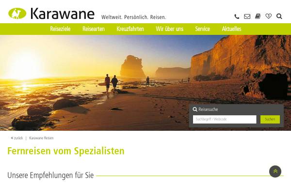 Vorschau von www.karawane.de, Karawane Reisen GmbH