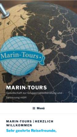 Vorschau der mobilen Webseite marin-tours.de, Marin-Tours GmbH