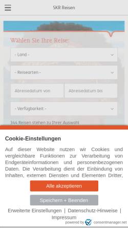 Vorschau der mobilen Webseite www.skr.de, Studien Kontakt Reisen