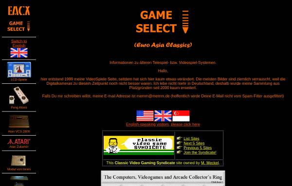 Vorschau von www.memm.de, GameSelect