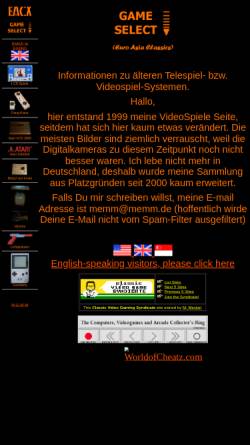 Vorschau der mobilen Webseite www.memm.de, GameSelect