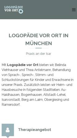 Vorschau der mobilen Webseite www.logopaedie-praxis-muenchen.de, Logopädie an der Isar