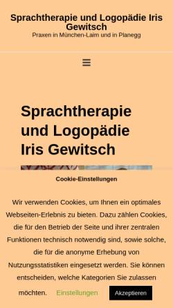 Vorschau der mobilen Webseite www.sprachtherapie-gewitsch.de, Sprachtherapie Iris Gewitsch