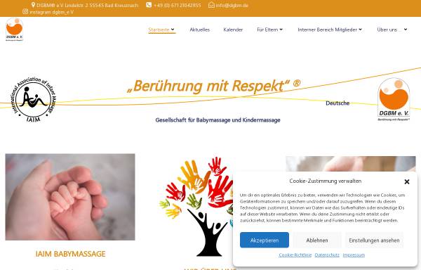 Vorschau von www.dgbm.de, Deutsche Gesellschaft für Baby- und Kindermassage e.V.