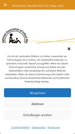 Vorschau der mobilen Webseite www.dgbm.de, Deutsche Gesellschaft für Baby- und Kindermassage e.V.