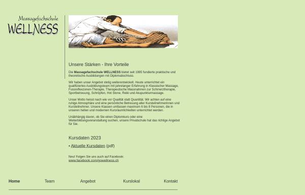 Vorschau von www.gowellness.ch, Massagefachschule Wellness