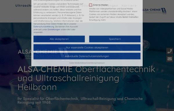 Vorschau von www.alsa-chemie.de, ALSA-CHEMIE Oberflächentechnik