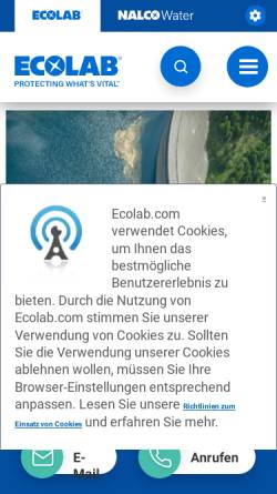 Vorschau der mobilen Webseite de-at.ecolab.com, Ecolab GmbH