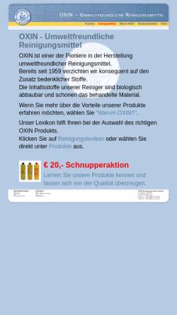 Vorschau der mobilen Webseite www.oxin-online.de, OXIN Reinigungsmittel GmbH
