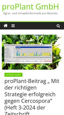 Vorschau der mobilen Webseite proplant.de, proPlant Gesellschaft für Agrar-und Umweltinformatik mbH