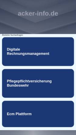 Vorschau der mobilen Webseite www.acker-info.de, Schlagkartei Acker-Info, Hinrich Drangmeister