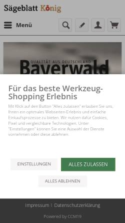 Vorschau der mobilen Webseite www.bayerwald-saegeblatt.de, Bayerwald-Sägeblatt Nißl & Sander oHG