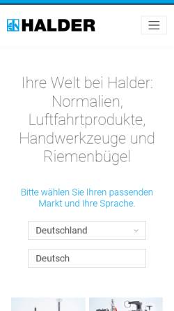 Vorschau der mobilen Webseite www.halder.de, Erwin Halder KG
