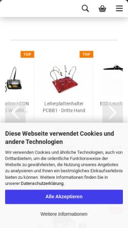 Vorschau der mobilen Webseite www.ersa-shop.de, Putty + Gausmann GmbH