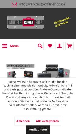 Vorschau der mobilen Webseite www.werkzeugkoffer-shop.de, Werkzeugkoffer-Shop.de, Ralf-Michael Mohr