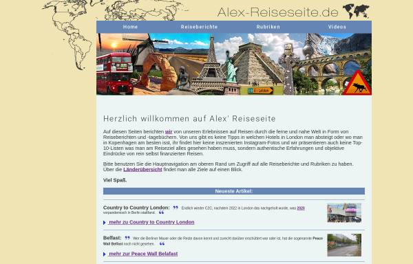 Vorschau von www.alex-reiseseite.de, Alex' Reiseseite [Eike & Alexander Schöne]