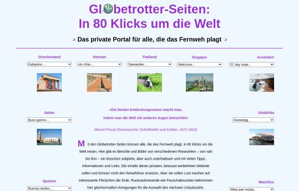 Vorschau von www.globetrotter-seiten.de, Globetrotter-Seiten: In 80 Klicks um die Welt [Britta Eichner-Ramm ]