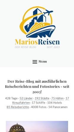 Vorschau der mobilen Webseite www.marios-reisen.de, Marios Reisen [Mario Stiller]