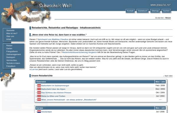 Vorschau von www.poeschel.net, Schuschels Welt [Karin & Alexander Pöschel]