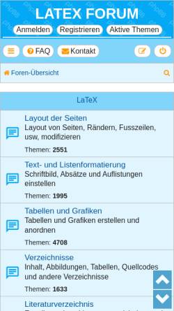 Vorschau der mobilen Webseite golatex.de, goLaTeX