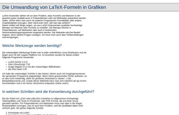 Vorschau von www.lagotzki.de, Die Umwandlung von LaTeX-Formeln in Grafiken