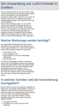 Vorschau der mobilen Webseite www.lagotzki.de, Die Umwandlung von LaTeX-Formeln in Grafiken
