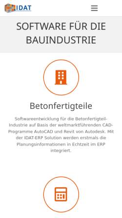 Vorschau der mobilen Webseite www.idat.de, IDAT GmbH