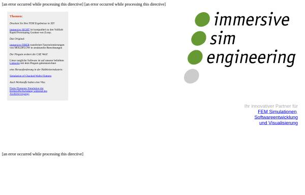 Vorschau von www.immersive-sim.de, immersive SIM engineering GmbH
