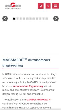 Vorschau der mobilen Webseite www.magmasoft.de, MAGMASOFT