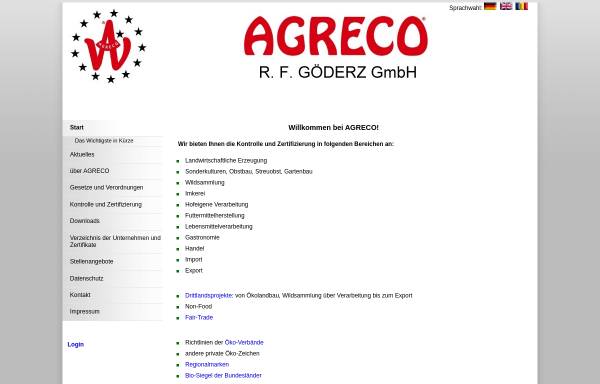 Vorschau von www.agrecogmbh.com, Agreco R.F. Göderz GmbH