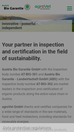 Vorschau der mobilen Webseite www.abg.at, Austria Bio Garantie
