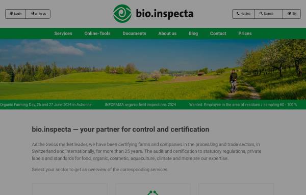 Vorschau von www.bio-inspecta.ch, Bio-Inspekta